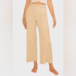 LAST ONE - High rise crop wide leg denim